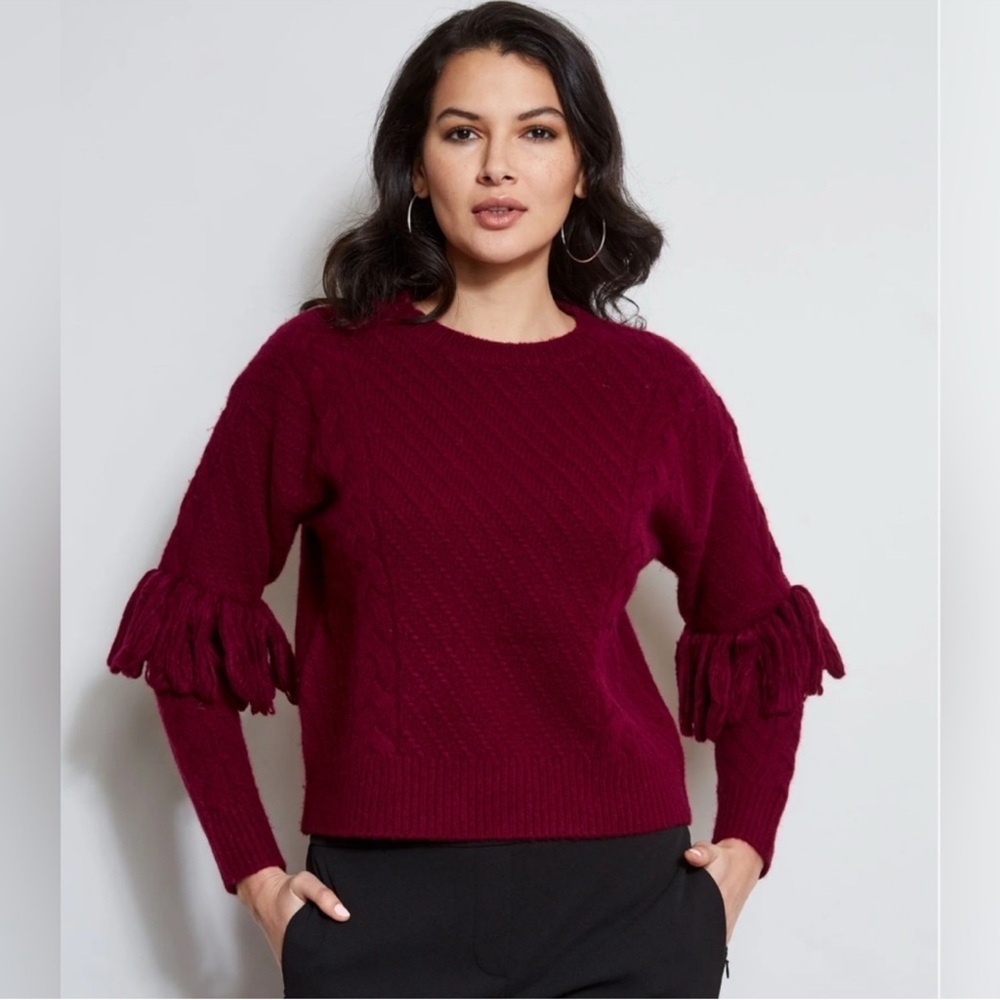 NWT Elli Tahari Tassel Sweater